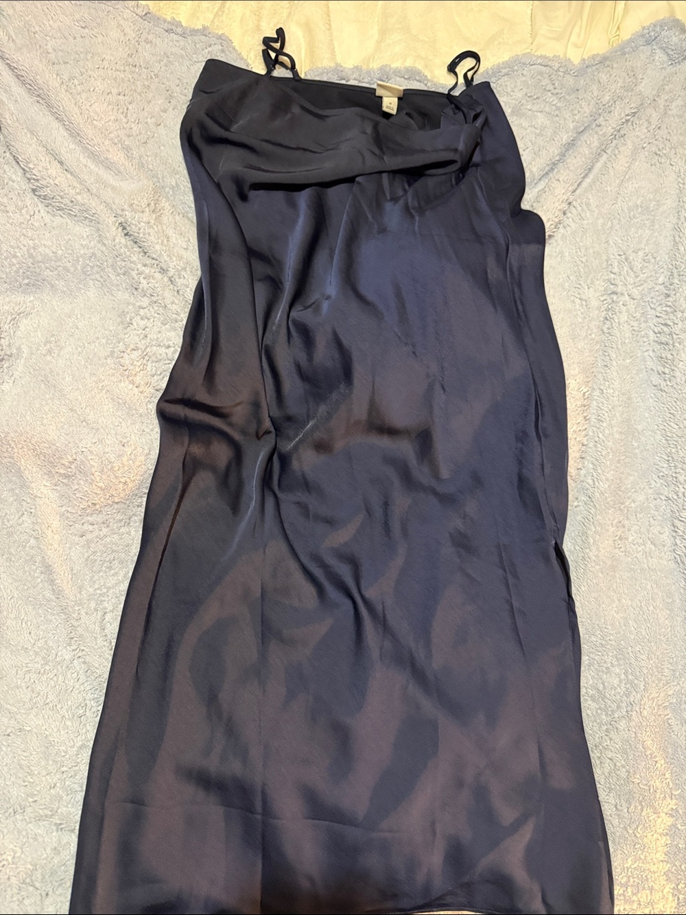 Satin Navy Slip Dress